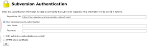 Jenkins - Subversion Authentication